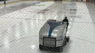 Zamboni cleaning the ice at Midland Ontario Arena 