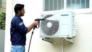 Daikin split Ac outdoor unit wet service just ₹700#bharatchillhub 