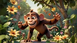 Six Silly Monkeys Swing in the Sun | Jungle Counting & Song for Kids | Nursery Rhymes and Baby Songs
