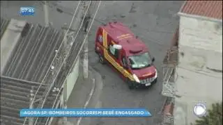 SP no Ar acompanha resgate de beb&ecirc; engasgado em S&atilde;o Paulo