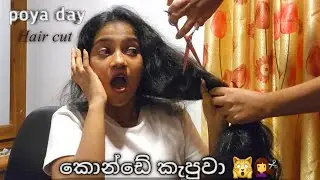කොන්ඩේ කැපුවා 💇‍♀️👀 || පෝය දවස ||🙀💇‍♀️