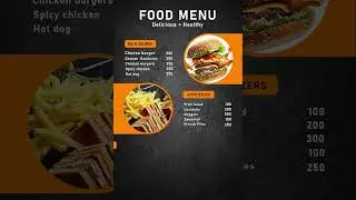 #food menu #food #foodielovers #graphic design #video editing