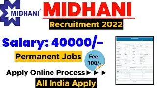 MIDHANI Recruitment 2022 |  Freshers Apply | MIDHANI Recruitment 2022 Form Fill Up |