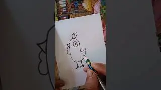 How Draw a Cartoon Hen#art#artclass#drawing#artideas #beginner #viralshorts #shorts