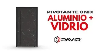 Puerta Pivotante ONIX | Vidrio Templado + Diseño Carrara Negro | PAVIR