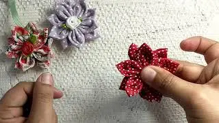 chaveiro flor de fuxico