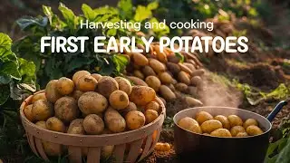 Harvest and cooking first early potatoes 11th May 2024