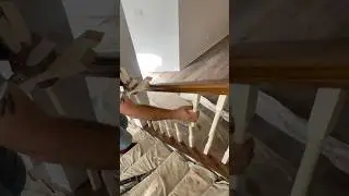Stair baluster&rsquo;s swap. How to install iron balusters. Old wooden spindles removal. #staircase #stair