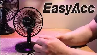 EasyAcc Small Oscillating Fan. A compact, quiet and practical fan with rechargeable battery!