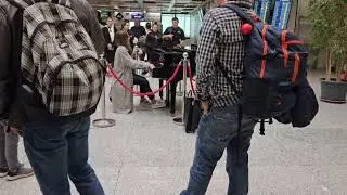 Girl plays freestyle at Rome Leonardo Da Vinci - Fiumicino International airport 20/03/23