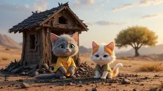 Two Kittens and the Burning Treehouse🔥|A Heartwarming Animated Short#shortsfeed #cats#cute#CatStory