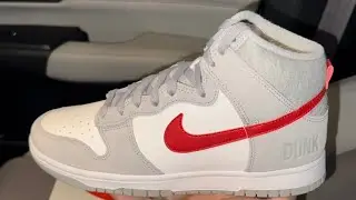 Nike Dunk High Light Smoke Grey Gym Red Shoes