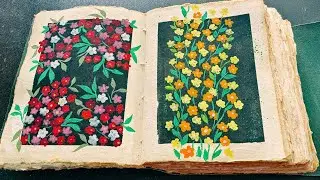 Floral Gouache Painting on Vintage Paper | Easy Flower Painting Ideas