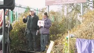 Martin Empson speaking at Barton Moss - Day 12