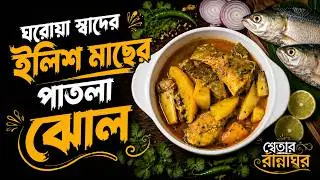 🐟 ঘরোয়া স্বাদের ইলিশ মাছের পাতলা ঝোল 😋 | 🍲 Soft & Juicy Ilish in Light Gravy  | Bangla Recipe 🔥✨