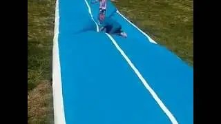 Lowest price about inflatable tumble tracks blue surface white side air track brand in the world