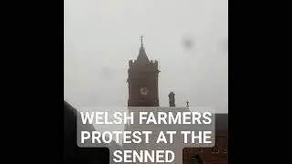 Welsh Farmers Protest at The Sennedd yesterday.