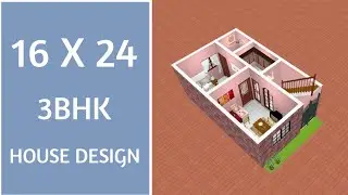 16 x 24 House Plan ll 384 Sqft Ghar Ka Naksha ll 16 x 24 House Design