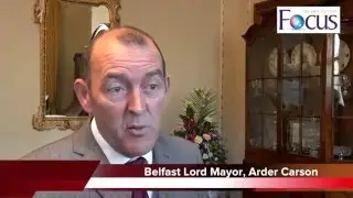 Belfast Lord Mayor, Arder Carson meets Dr Lydia Foy & Michael Farrell