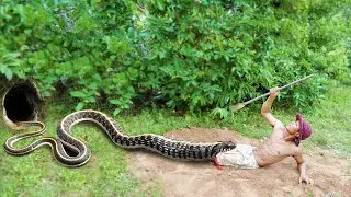 Primitive technology - Easy Snake Trap Using Car Tyre & PVC Catch Big Snake (Work 100%) #snaketrap