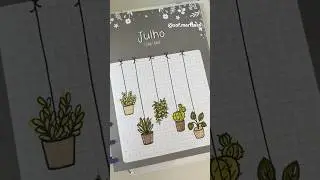 My July spread 💚🌵 How I love decorating my planner 🥰    #planner #drawing #shortsdrawing