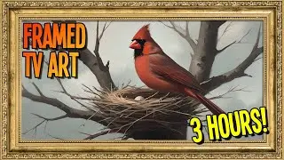 Cardinal in Nest - 4K TV Art