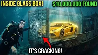 Found a $10,000,000 Gold Car Trapped in a Glass Box Underwater!