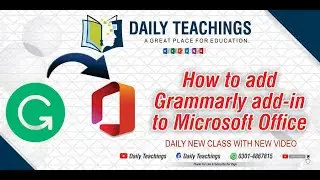 How to add Grammarly add-in in Microsoft Office | Grammarly for MS Office | Daily Teachings