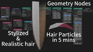 How to make hair from stylized to realistic using geometry node step by step (No addon) Blender 4.4