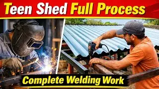 Teen Shed Banane Ka Full Process | Iron Frame Welding & Sheet Fitting