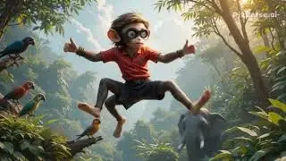 🐒 &ldquo;Jungle Ka Stylish Hero &mdash; Mintu Bandar!&rdquo; | StreetMonkey | #cartoon #monkeychallenge