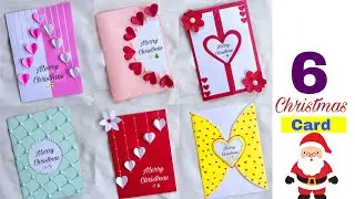 6 quick & beautiful christmas card making ideas/easy greeting card making idea for christmas 2025
