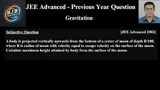 A body is projected vertically upwards from the bottom of a crater of moon of depth R/100, where R