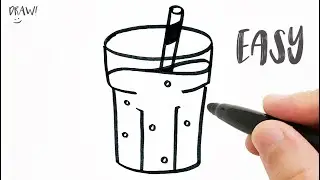 How to Draw a Glass of Soda Step by Step / Easy Drawing for Kids