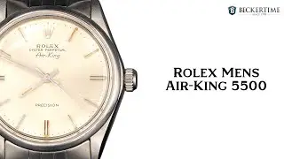 Mens Rolex Stainless Steel Air-King Watch Silver Dial 5500