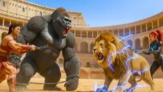 King Kong vs Lion ⚔️ Epic Showdown for the Throne of the Wild 🔥🦁🦍