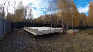 Дом - Шалаш день 2 Лаги пола / Building Aframe house Day 2 , Floor logs.