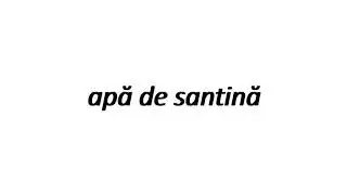 How to say bilge water in Romanian? apă  de santină