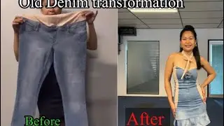Dress from denim pants #sewinghobbies