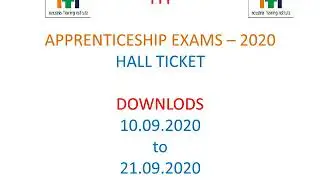 Apprenticeship 2020 Exam Time table