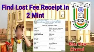 How To Find Lost Fee Receipt Manuu Maulana Azad National Urdu University Hyderaba#manuu#DDE#Fee