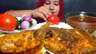 চিকেন কারি ফিস কারি CHICKEN CURRY  FISH CURRY EATING ASMR MUKBANG 