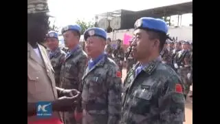 RAW: 395 Chinese peacekeepers in Mali decorated with UN medals