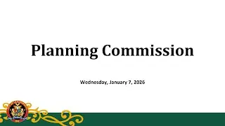 Planning Commission Meeting 01.07.2026