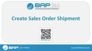 BAP365 Tutorial: Create Sales Order Shipment Record