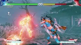 Street Fighter V - ibuki Bomb Setups 08 (Late j.hk setup into corner setup)