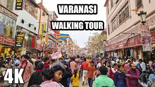 Varanasi, India - Walking the Most Crowded Alleys in the World [4K 60fps]