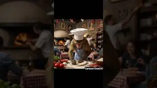 Bona monkey || making Italian pizza  works as a chef in restaurant  #viral #trending #shorts #funny