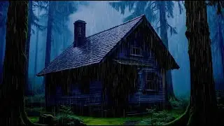 🌧️ Heavy Rain Sounds for Deep Sleep | Cozy Forest Cabin Night Ambience