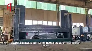 Car Baler in Action: Turn Scrap Vehicles into Compact Metal Blocks FAST